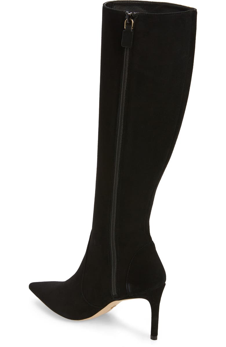 Stuart Weitzman Stuart 85 Knee High Pointed Toe Zip Boot, Alternate, color,