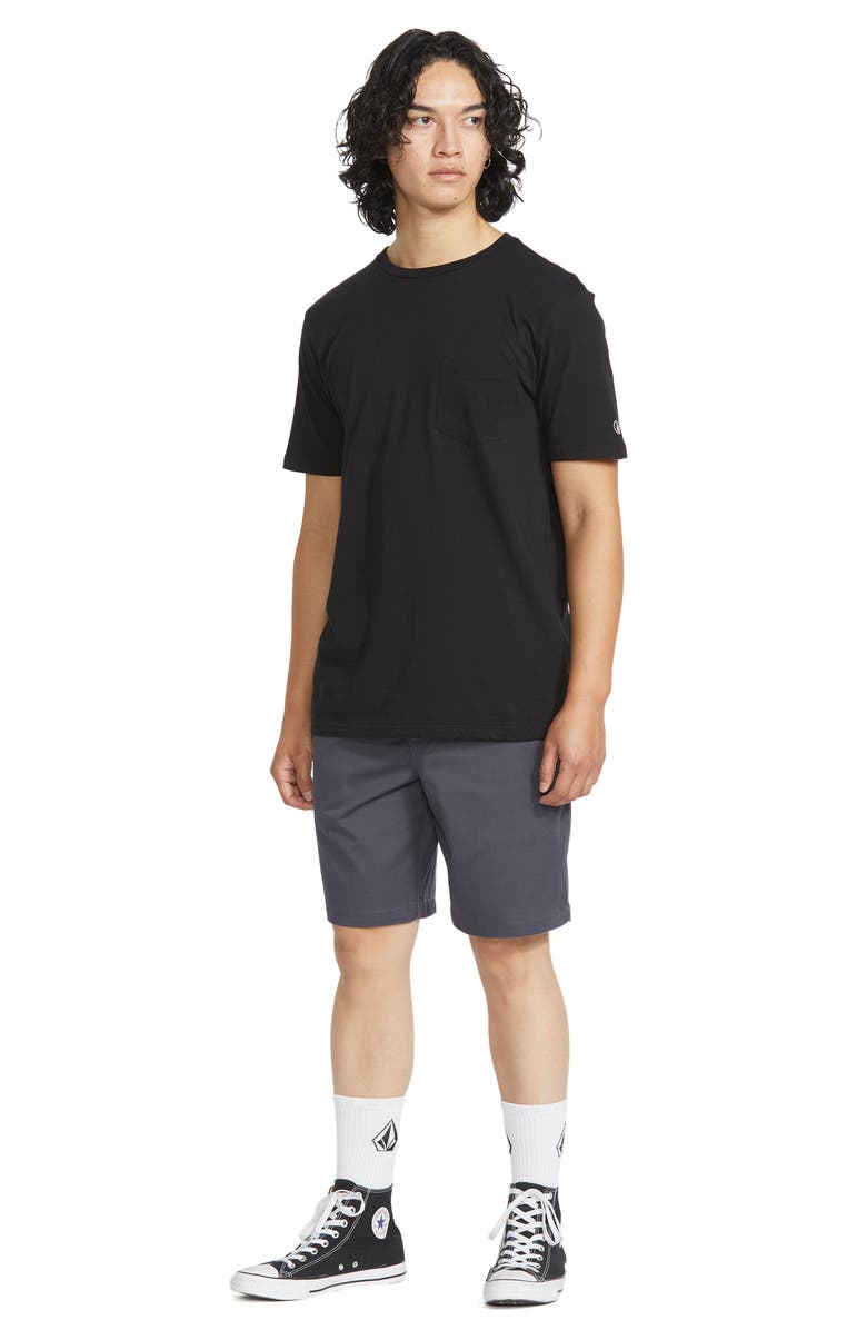 Volcom Frickin' Elastic Waist Shorts, Alternate, color, Charcoal
