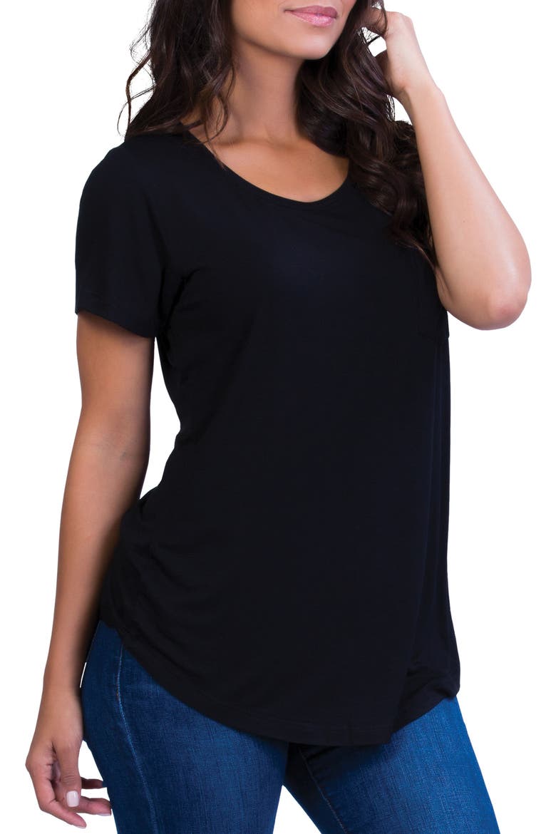 Perfect Maternity/Nursing Tee, Alternate, color, BLACK