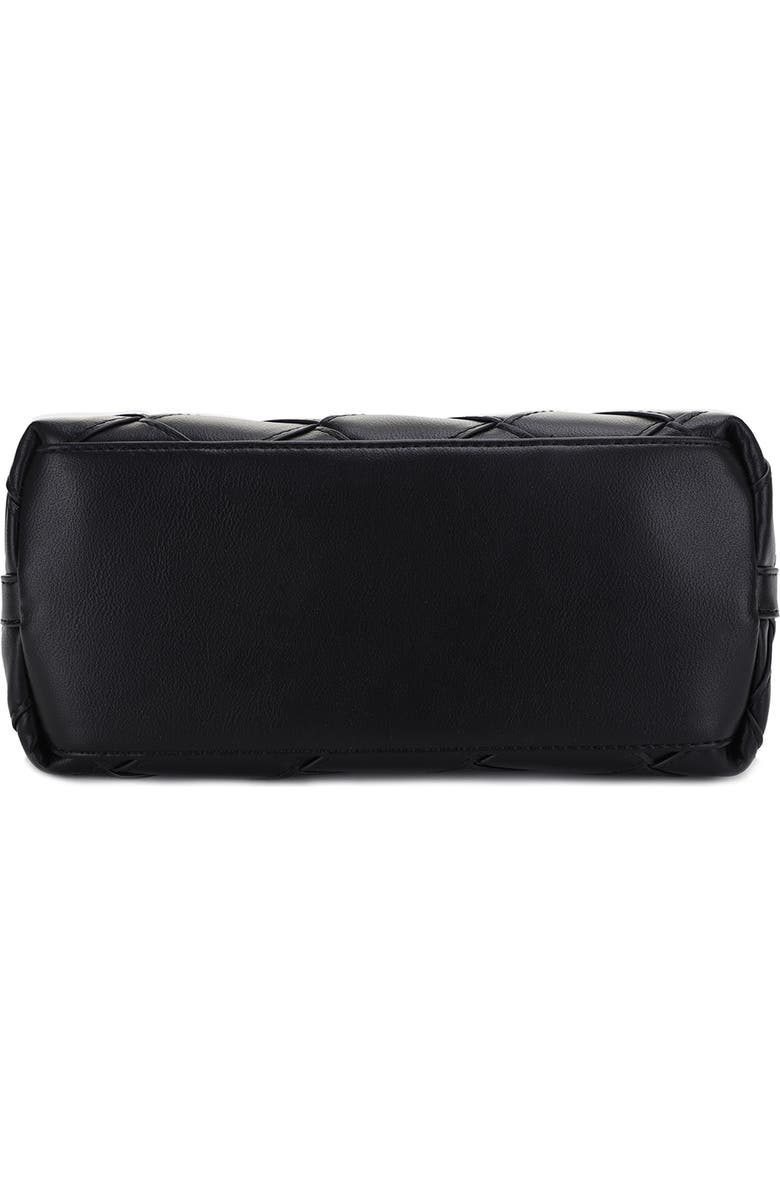 Mali + Lili Lucy Woven Vegan Leather Tote, Alternate, color, Black