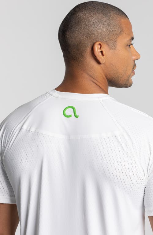 Avi Performance Pickleball Short Sleeve In White Lotus