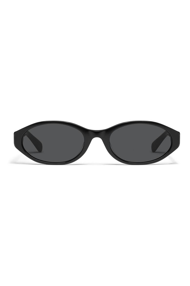 Aura Points 55mm Oval Sunglasses, Main, color, BLACK/ SMOKE
