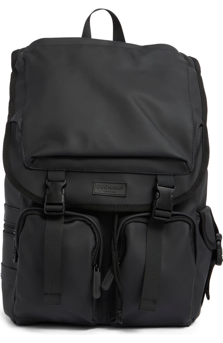 Duchamp Foldover Buckle Rubberized Backpack, Main, color,