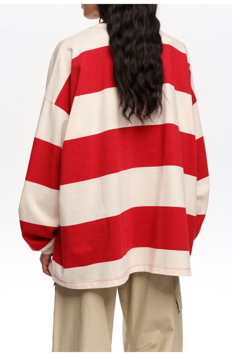 Bimba y Lola Loose-fit striped T-shirt., Alternate, color, Red