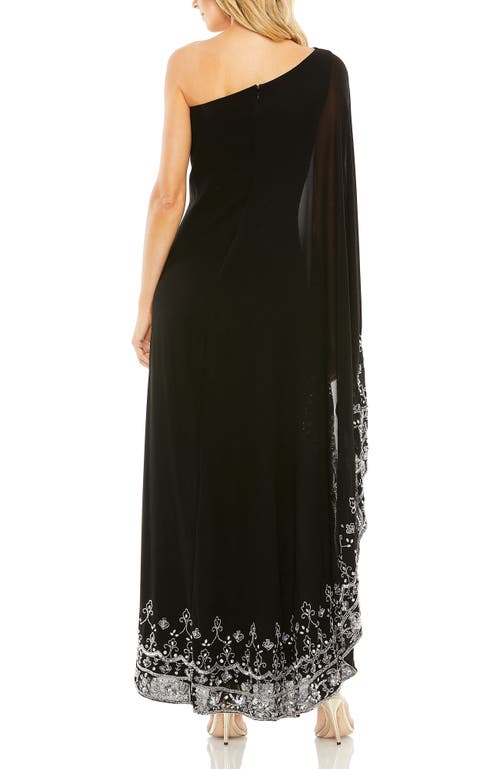 MAC DUGGAL MAC DUGGAL ONE SHOULDER EMBELLISHED TRAPEZE GOWN