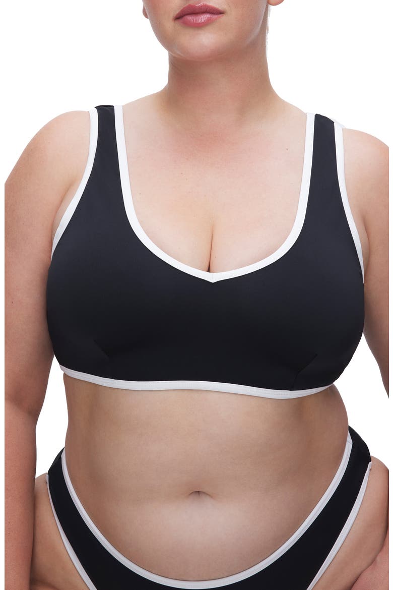 Varsity Support Crop Bikini Top, Alternate, color, BLACK001