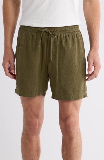14th & Union Linen & Cotton Blend Drawstring Shorts