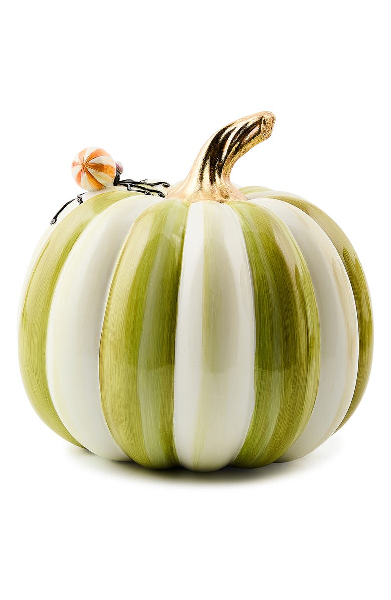 MACKENZIE CHILDS Fergal's Friend Spider On a Small Pumpkin, Alternate, color, Green