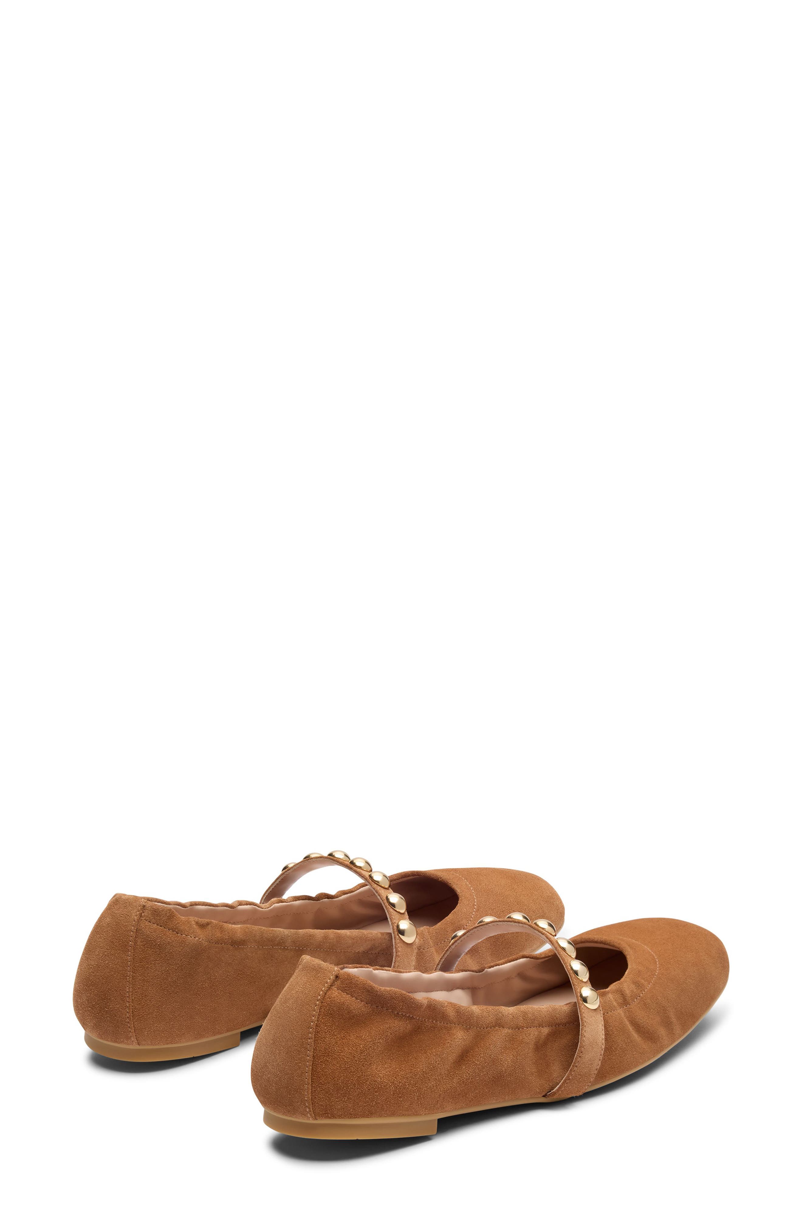 Goldie Stud Ballet Flat, Alternate, color, DOE SPORT SUEDE