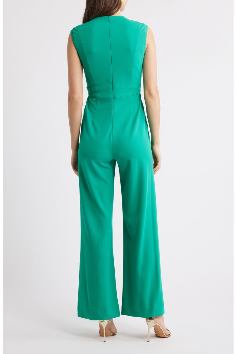 Notched Neck Sleeveless Jumpsuit, Alternate, color, JADE
