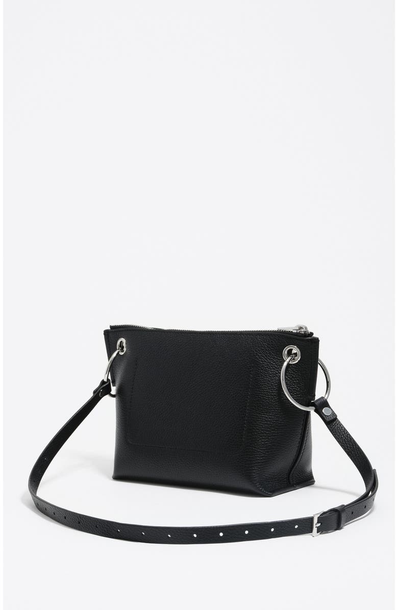 Bimba y Lola Leather Medium Trapezium Bag, Alternate, color, Black