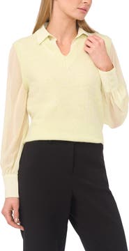 Halogen® Illusion Two-Piece Sweater Vest Top
