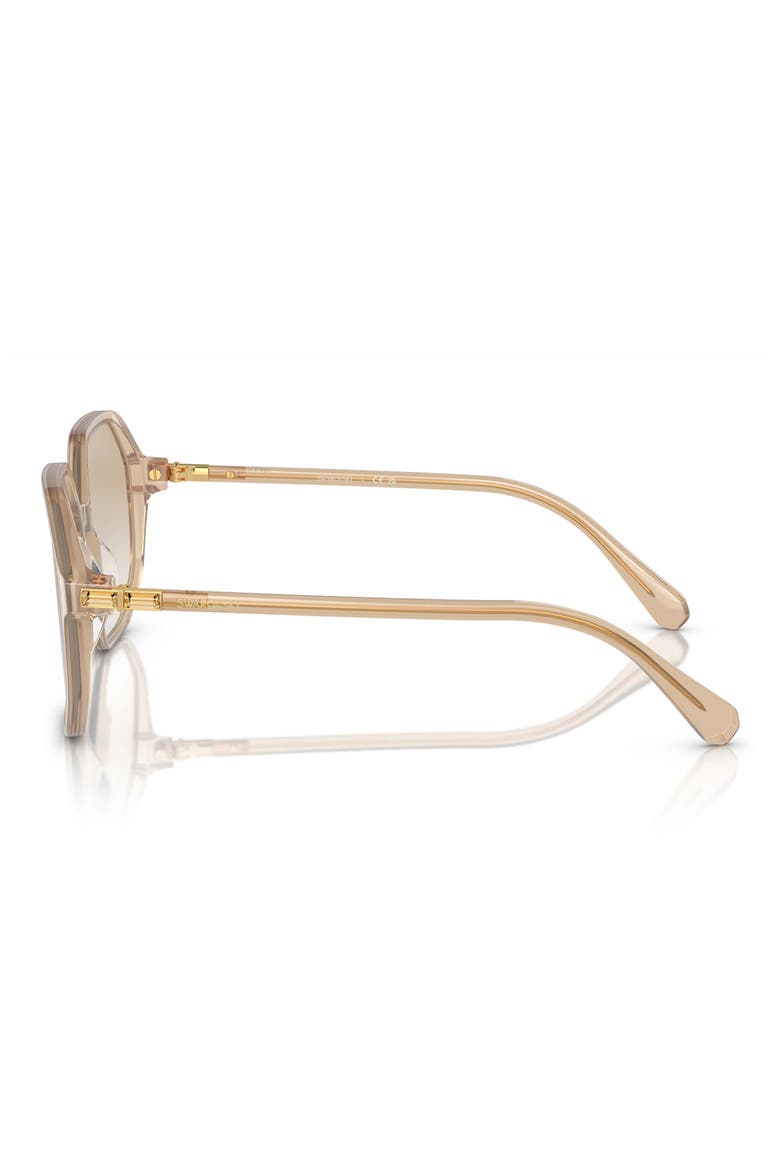 57mm Gradient Octagonal Sunglasses, Alternate, color, OPALINE LIGHT BROWN / GRADIENT LIGHT GREY