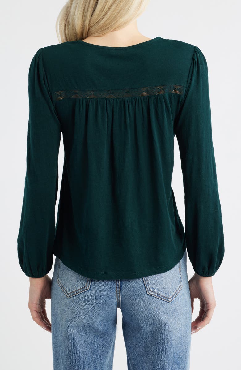Lucky Brand Lace Yoke Peasant Top, Alternate, color, Magical Forest
