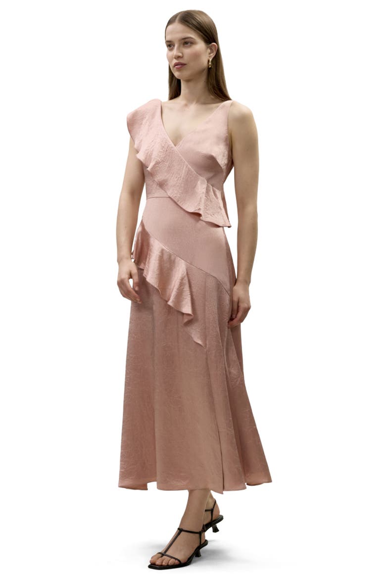 Hollis Satin Dress, Alternate, color, Rouge