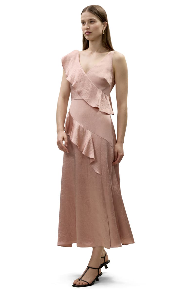 Rebecca Taylor Hollis Satin Dress, Alternate, color, Rouge