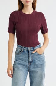 rag & bone Camryn Short Sleeve Rib Sweater