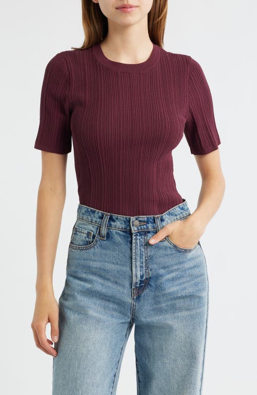 Rag & Bone Camryn Short Sleeve Rib Sweater In Purple