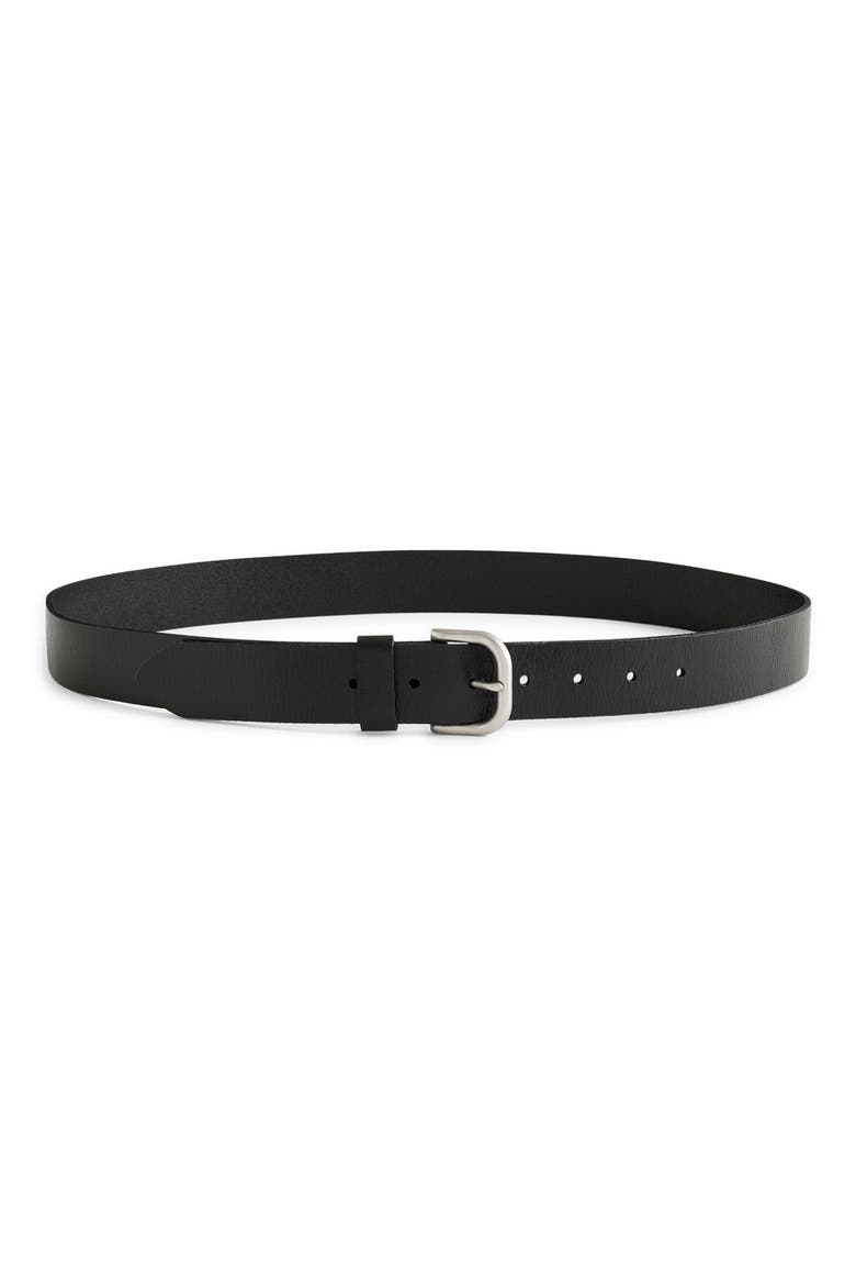 The Everyday Leather Belt, Main, color, TRUE BLACK WITH NICKEL