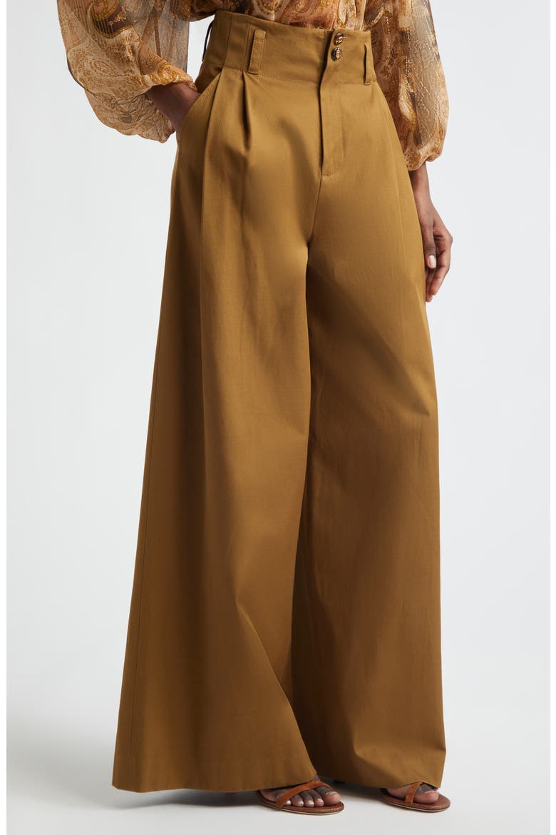 Luna Drill Tailored Trousers, Alternate, color, DARK KHAKI