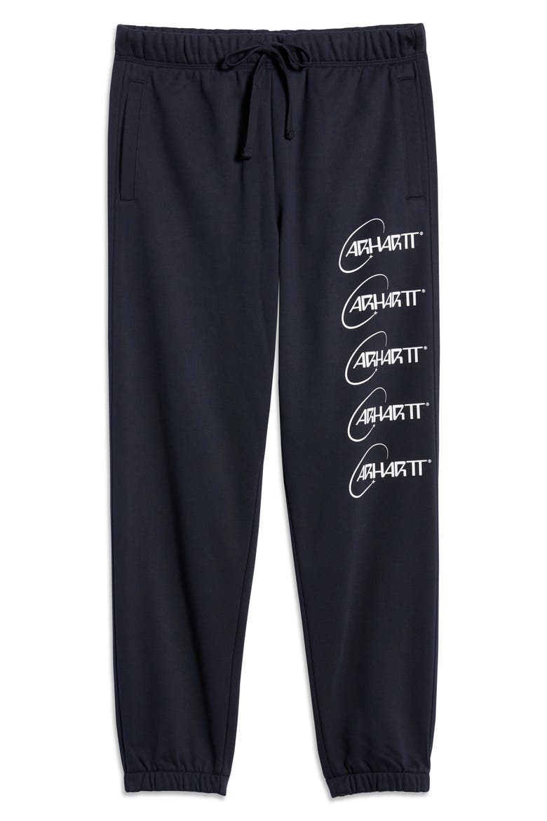 Orbit Logo Sweatpants, Alternate, color, DARK NAVY / WHITE