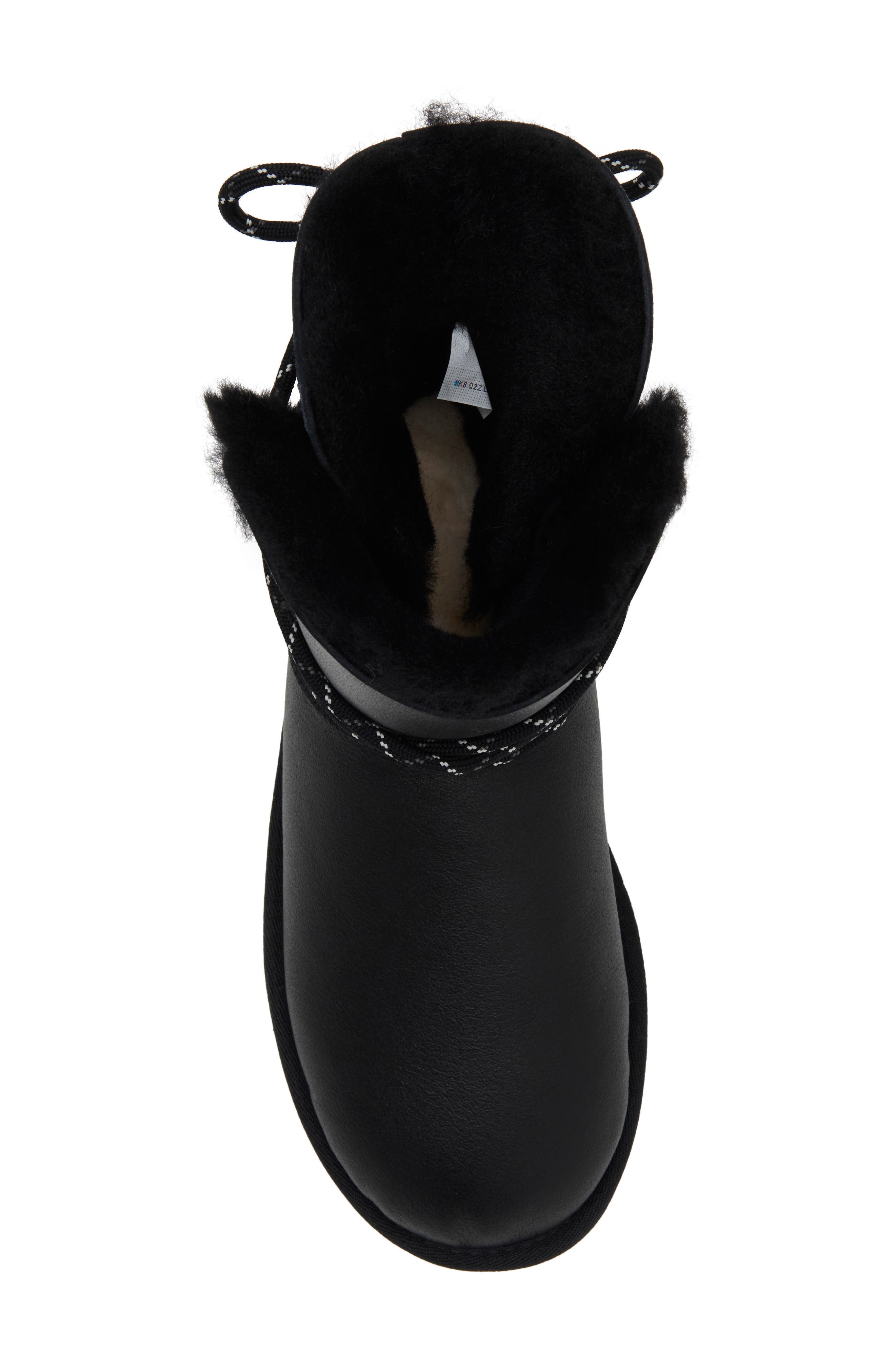 Bailey Tie Genuine Shearling Boot, Alternate, color, BLACK