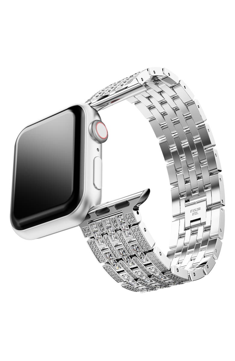Swarovski Sparkling Princess 20mm Apple Watch<sup>®</sup> Watchband, Alternate, color, Silver
