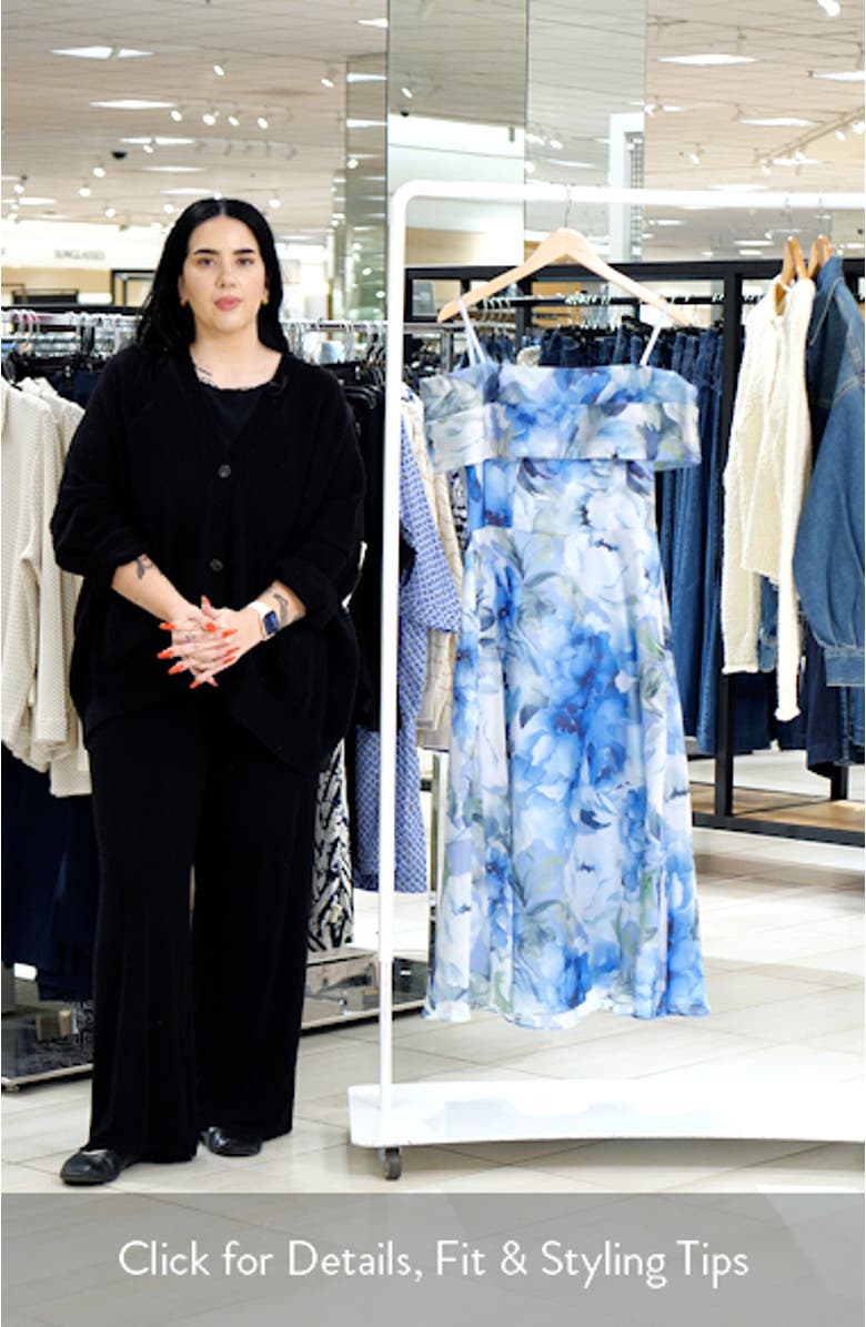 Floral Print Organza Party Dress, sales video thumbnail