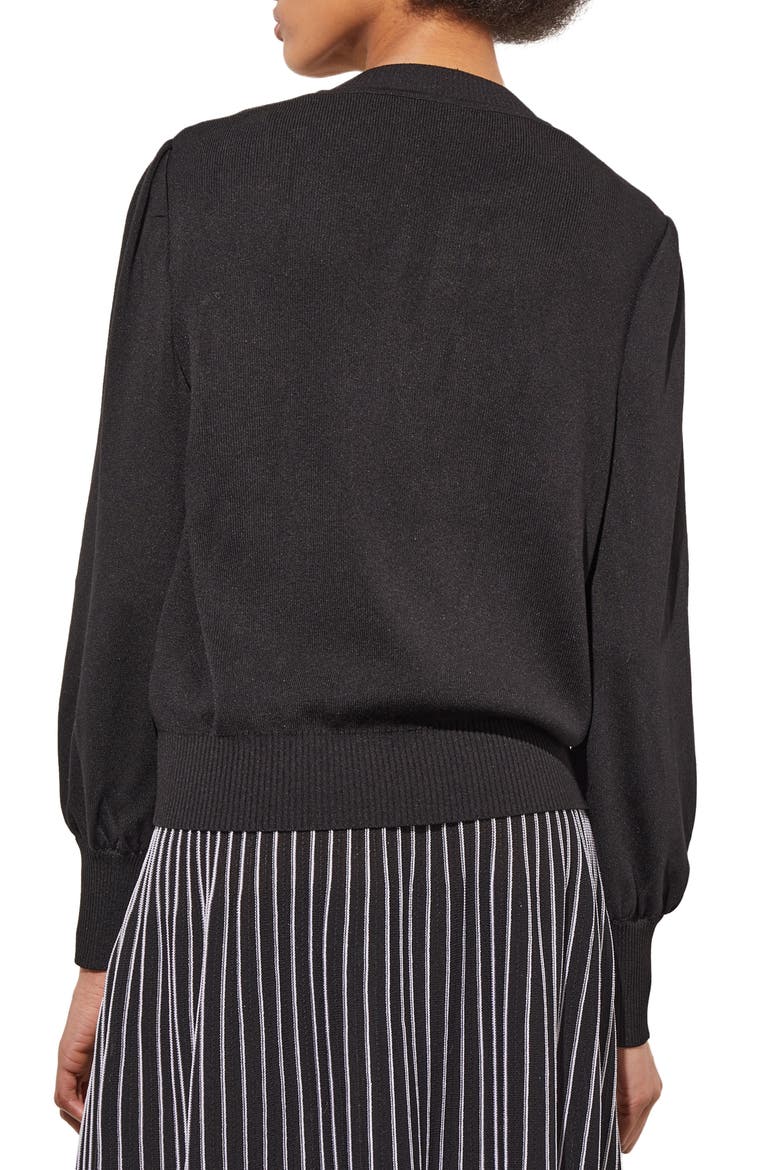 Zip Cardigan, Alternate, color, BLACK