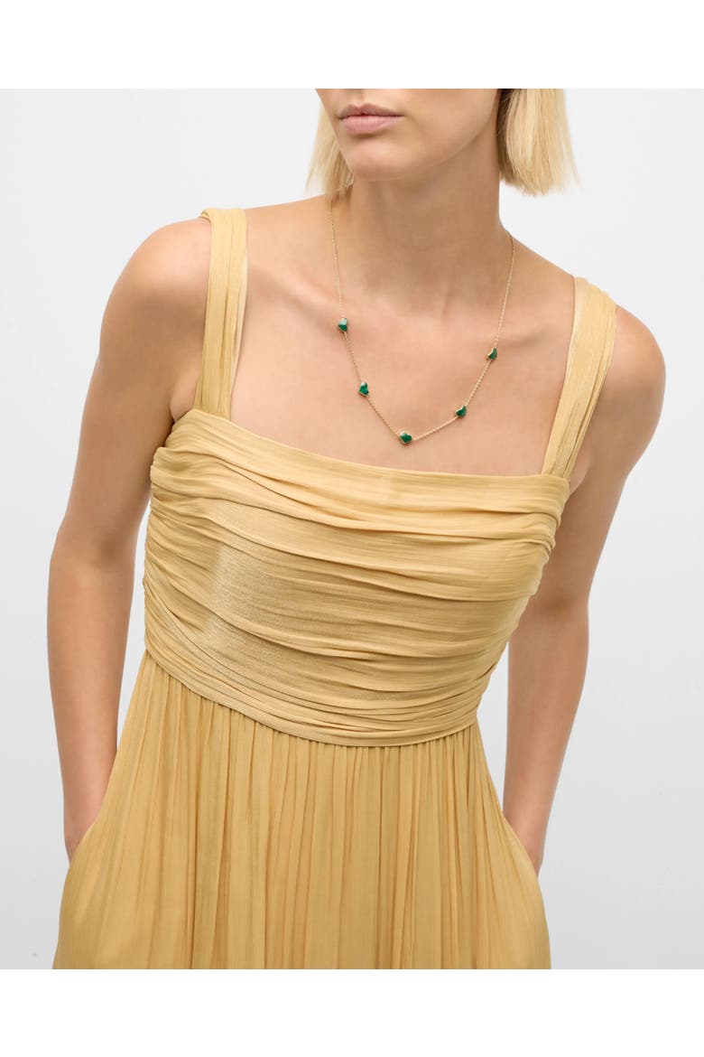 Five Station Heart 30" Necklace Set In Sterling Silver With 18K Gold Overlay, Alternate, color, GREEN