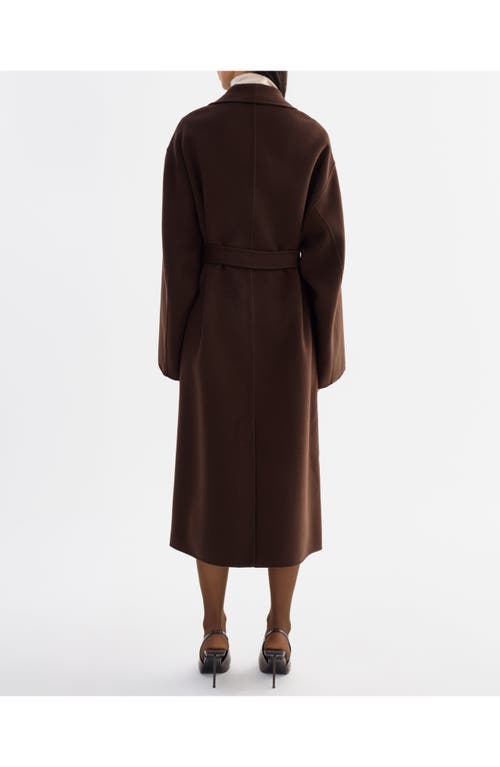 Lamarque Coreen | Belted Wool Maxi Coat In Brown