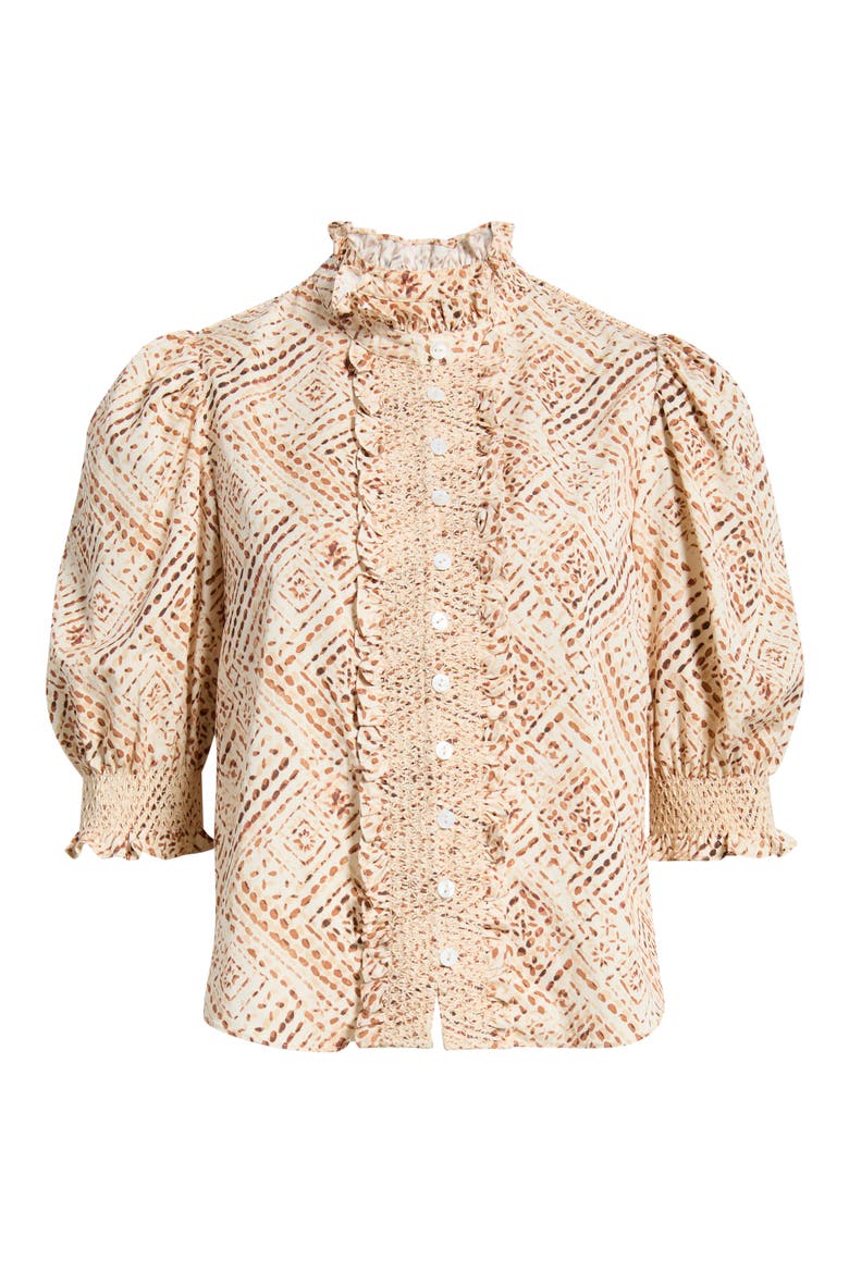 Zinny Print Cotton Top, Alternate, color, WUTHERING WINDS PRINT