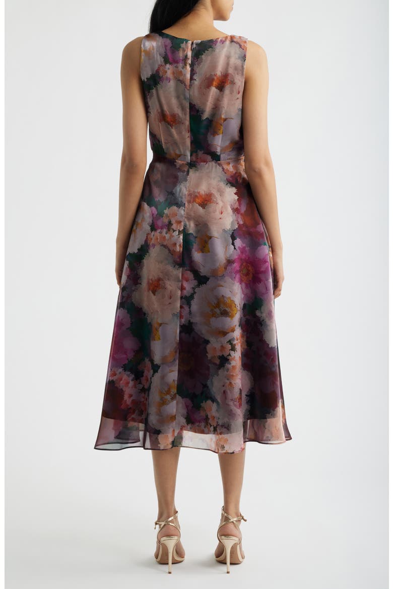 Floral Print Sleeveless Cocktail Dress, Alternate, color, PINK WINE MULTI