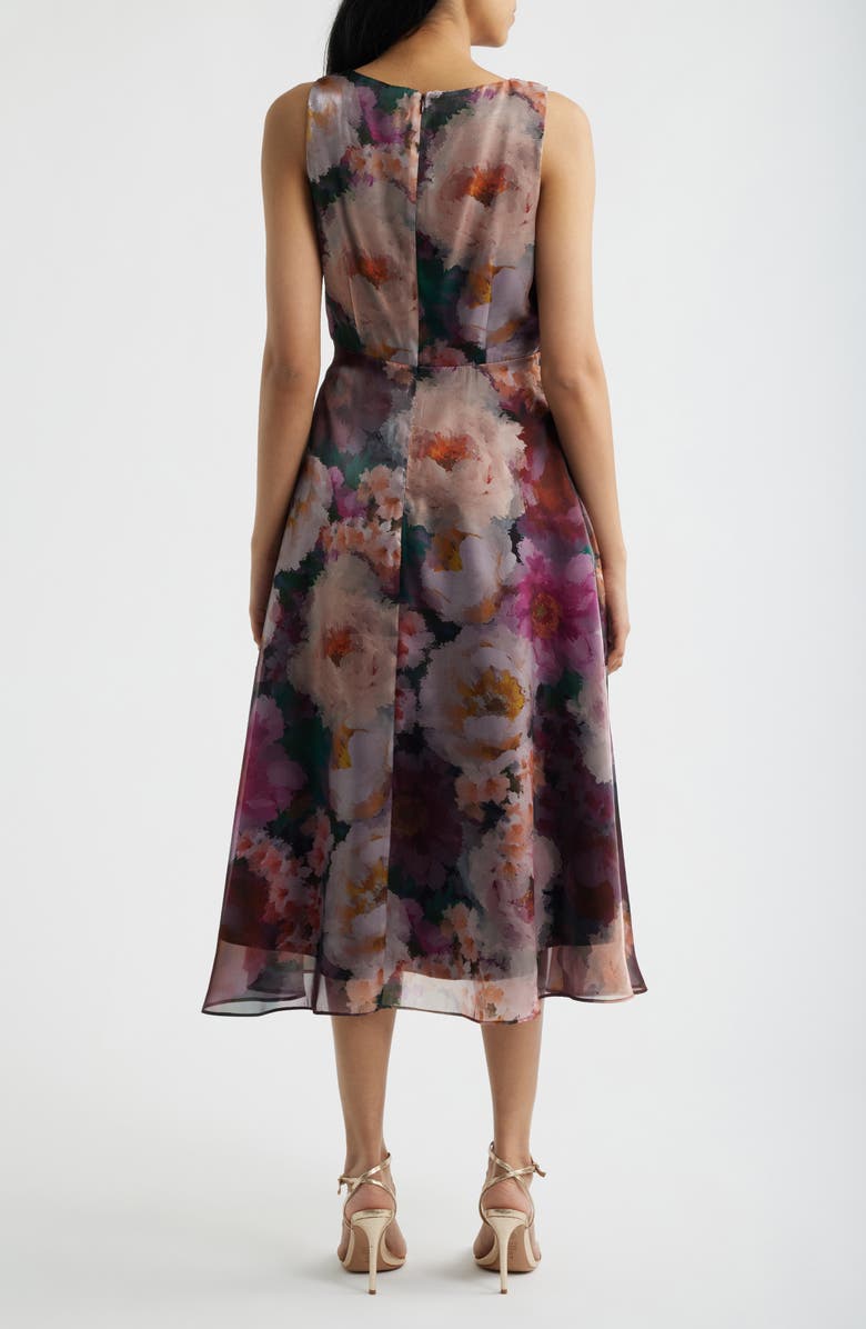 Julia Jordan Floral Print Sleeveless Cocktail Dress, Alternate, color, Pink Wine Multi