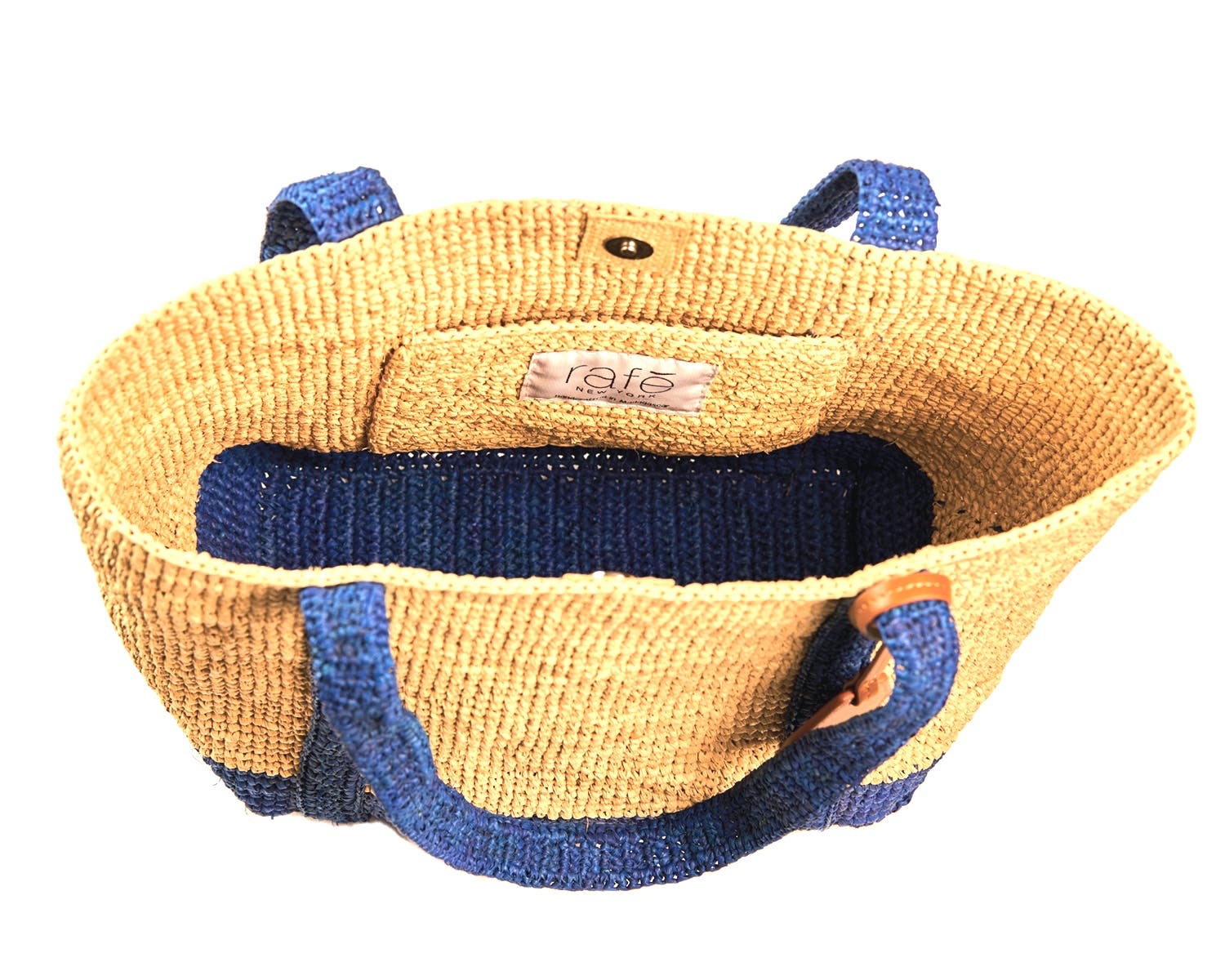 Rafe New York Boat Tote Lg Large Tote, Alternate, color, Natural / Royal Blue