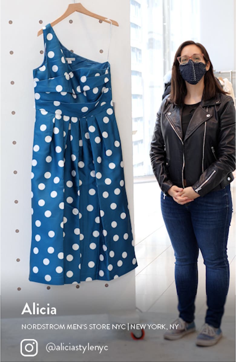 Victoire One-Shoulder Mikado Cocktail Dress, sales video thumbnail