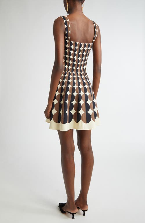 Oscar De La Renta Geo Print Fit & Flare Dress
