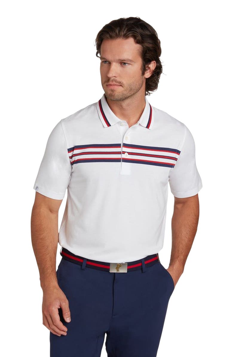 ASHWORTH GOLF Oceanside Polo, Alternate, color, White/Multi