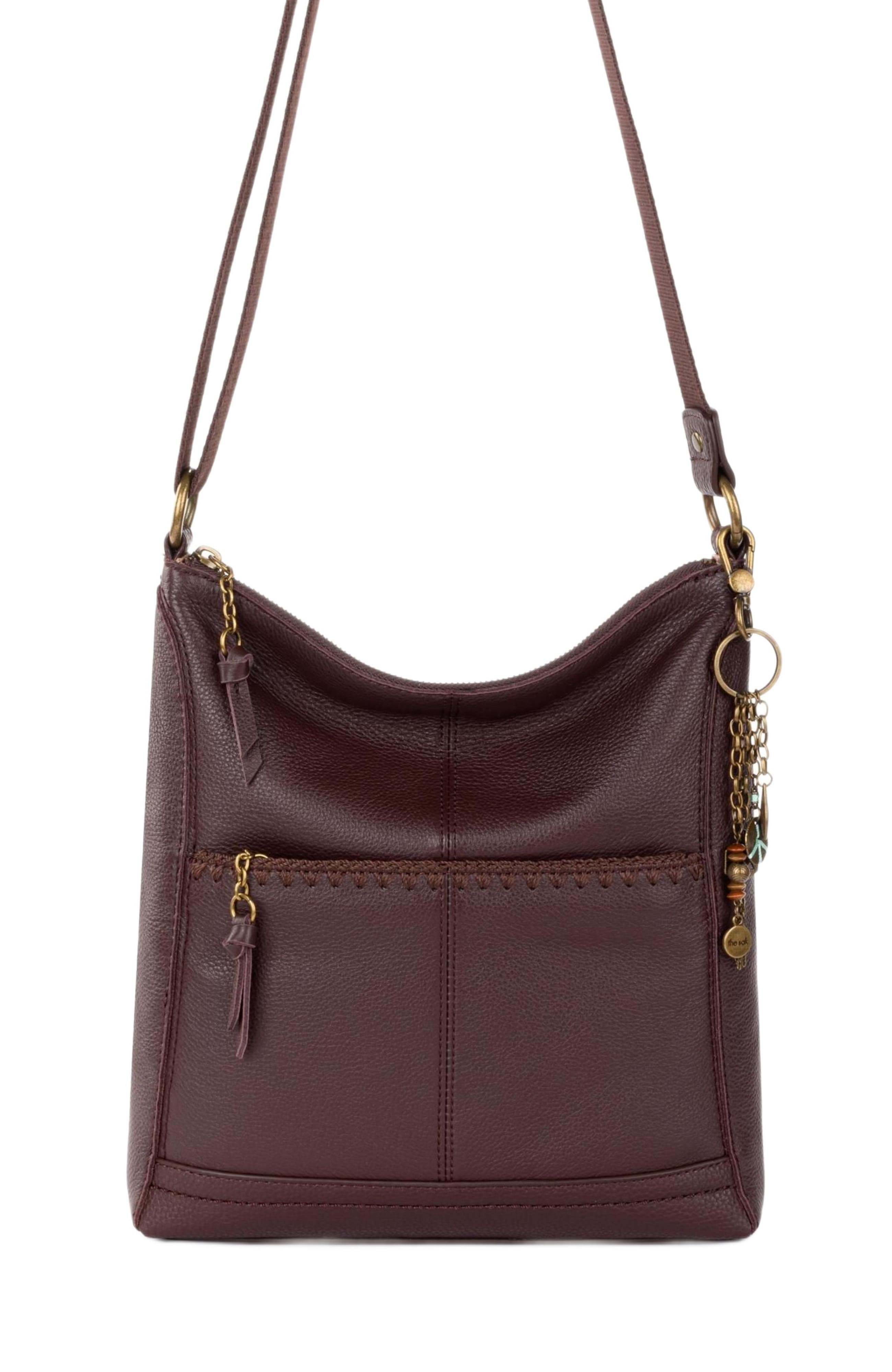 Lucia Crossbody Leather Bag, Alternate, color, Mahogany Stitch