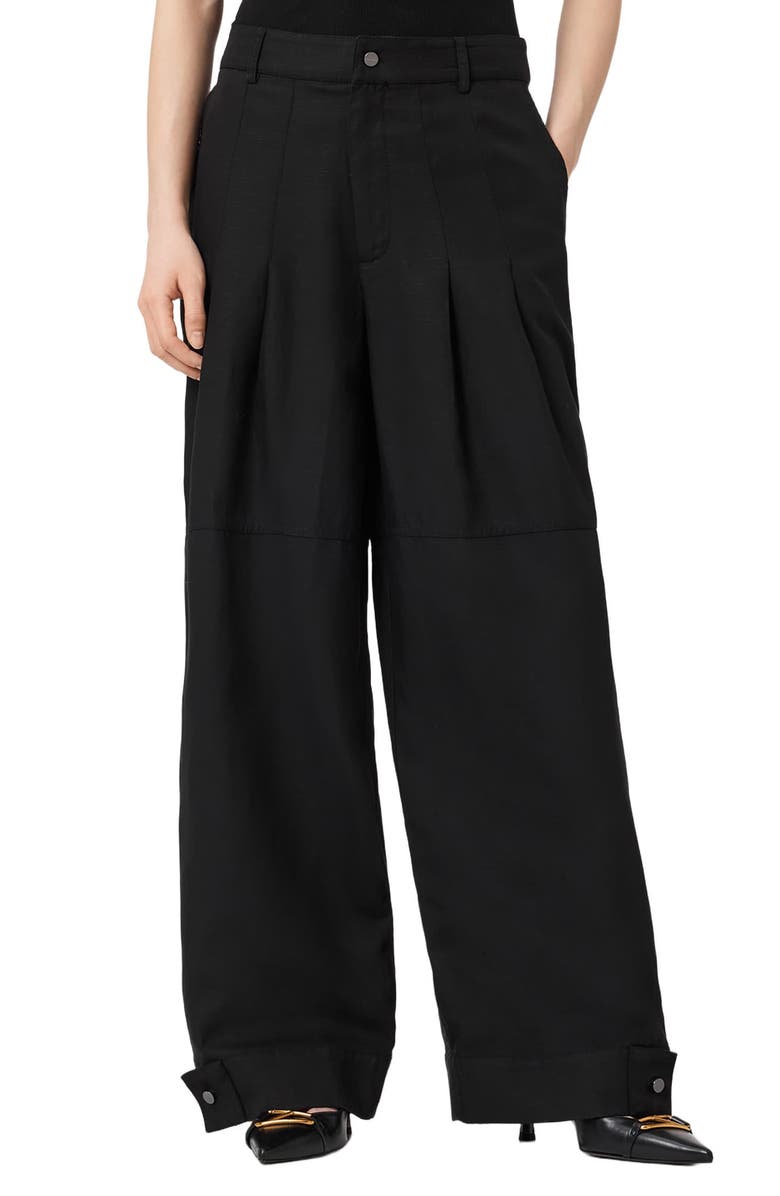 AllSaints Sherell Wide Leg Pants, Main, color, Black