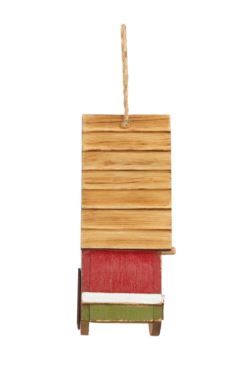11"H Distressed Solid Wood Watermelon Birdhouse, Alternate, color, Red