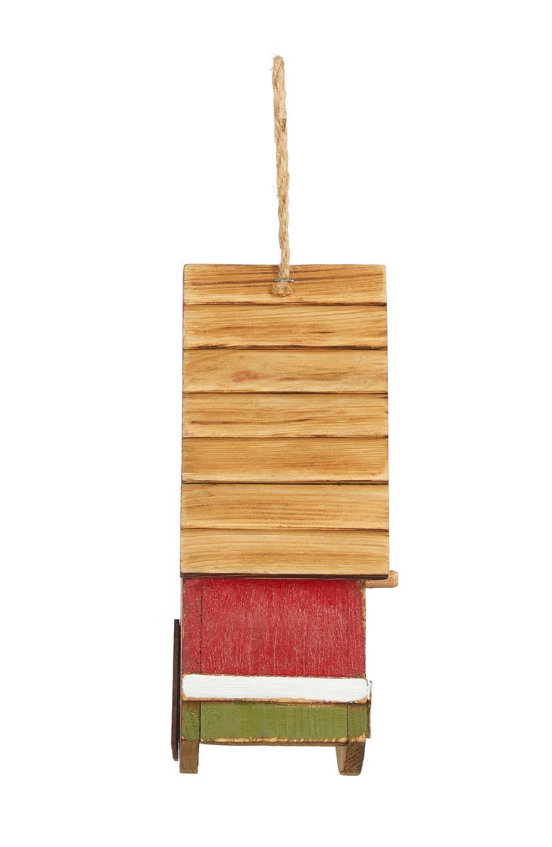 Glitzhome 11"H Distressed Solid Wood Watermelon Birdhouse, Alternate, color, Red