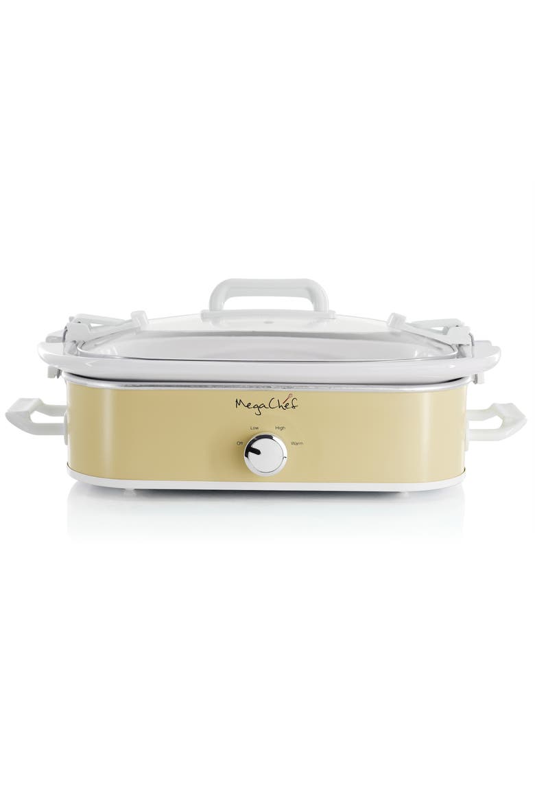 3.5 Quart Casserole Slow Cooker with 3 Temperature Settings in Cream, Alternate, color, White