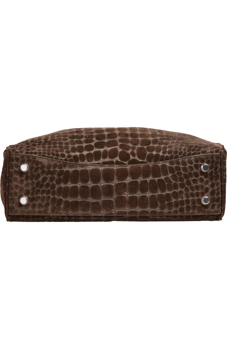 Balenciaga Medium Rodeo Croc Embossed Suede Top Handle Bag, Alternate, color,