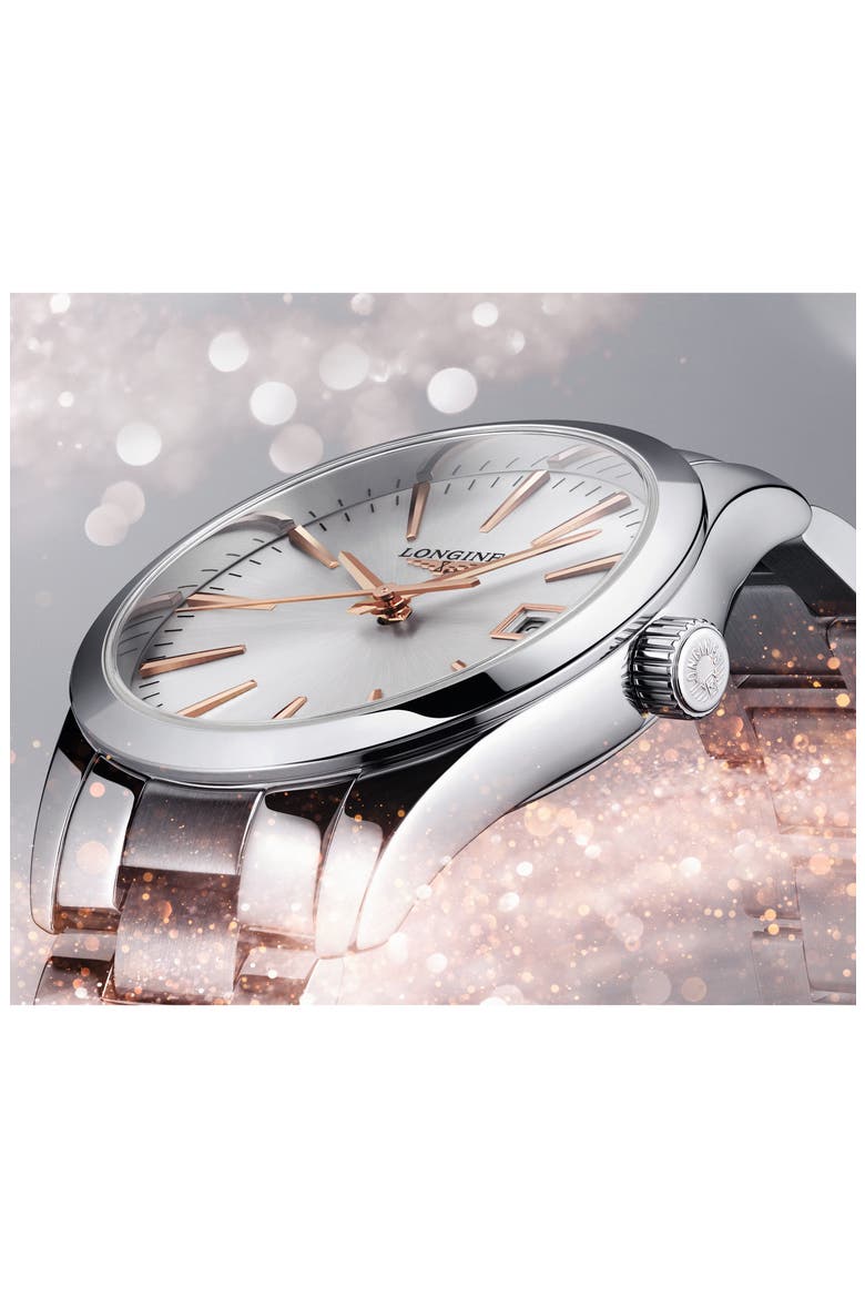 Conquest Classic Bracelet Watch, 34mm, Alternate, color, SILVER