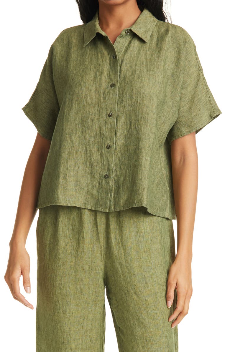 Eileen Fisher Organic Linen Shirt, Main, color, 