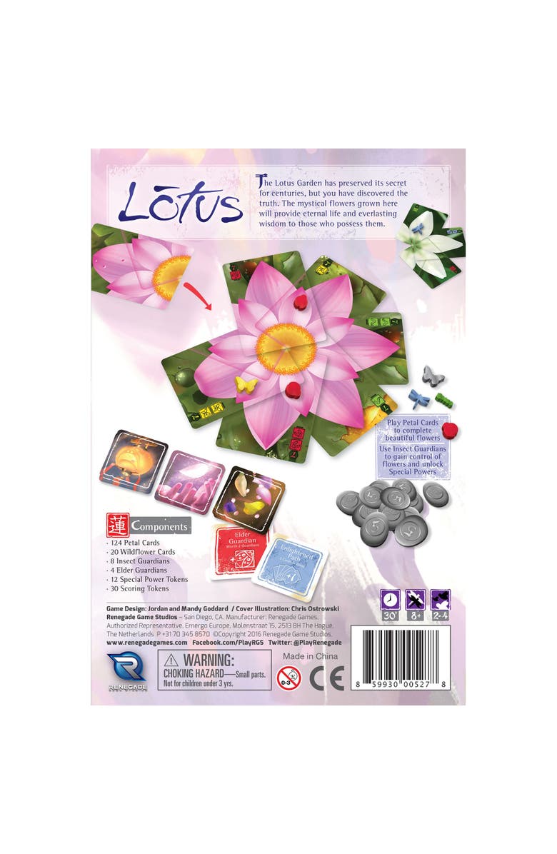 Renegade Game Studios Lotus Family Strategy Card Laying Game, Ages 8+, Alternate, color, 