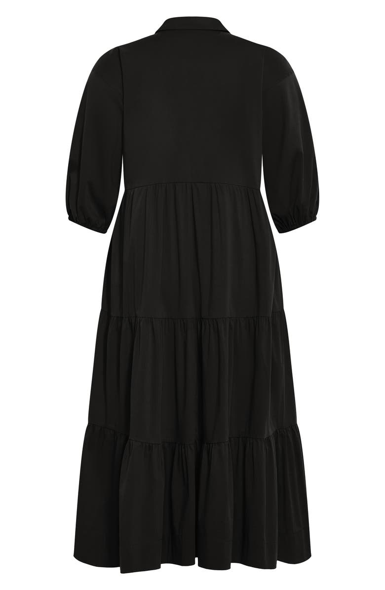 City Chic Kara Tiered Shirtdress, Alternate, color,