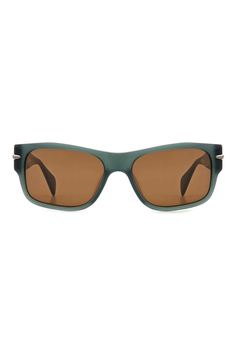 55mm Rectangular Sunglasses, Main, color, GREEN