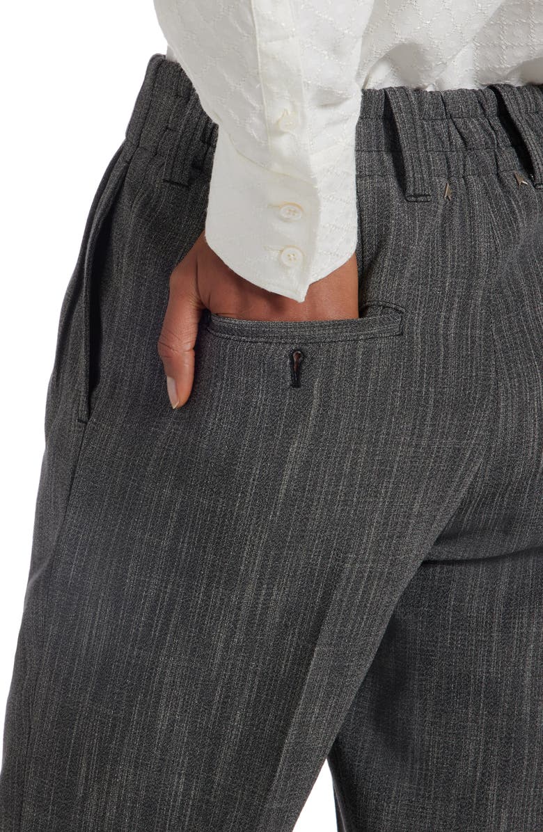 Golden Goose Mélange Tapered Virgin Wool Blend Trousers, Alternate, color, Grey/ White